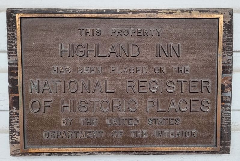 Highland Inn Marker image. Click for full size.
