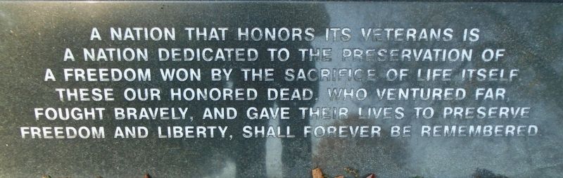 Veterans Honor Roll Memorial Dedication. Click for full size. Veterans Honor Roll Memorial Dedication image. Click for full size.