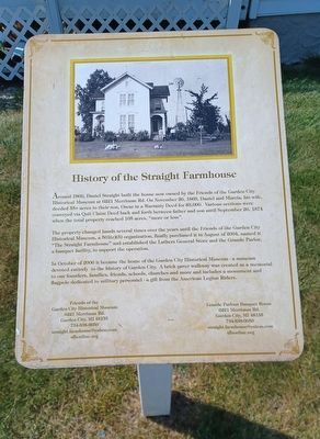 History of the Straight Farmhouse Marker image. Click for full size.