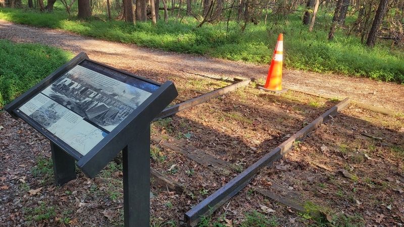 The United States Military Railroad Marker and railroad tracks image. Click for full size.