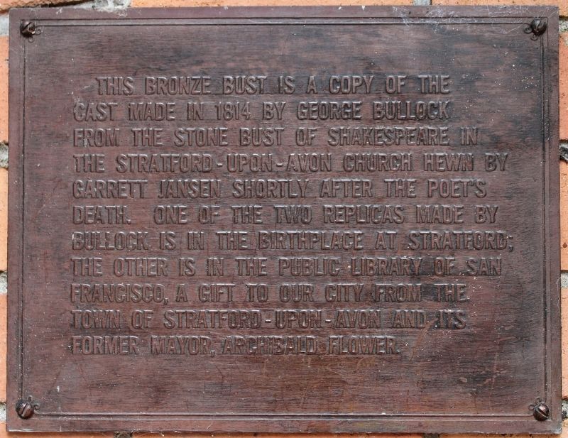 Shakespeare Bust Marker image. Click for full size.