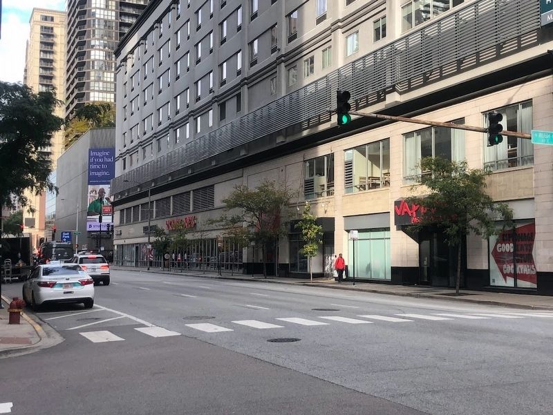 Ontario Street block with the Ogden marker image. Click for full size.