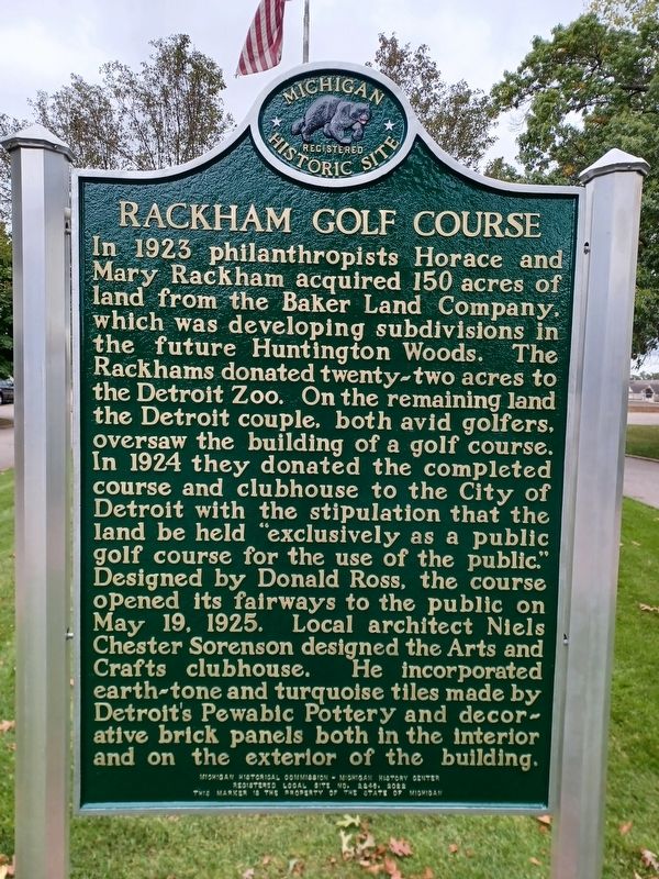 Rackham Golf Course Marker, Side One image. Click for full size.
