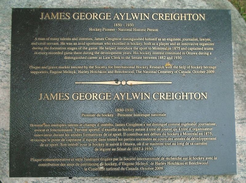 James George Aylwin Creighton Marker image. Click for full size.