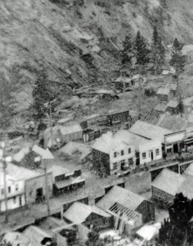 Marker detail: Intersection of Main and Wall Street, fall of 1876 image. Click for full size.
