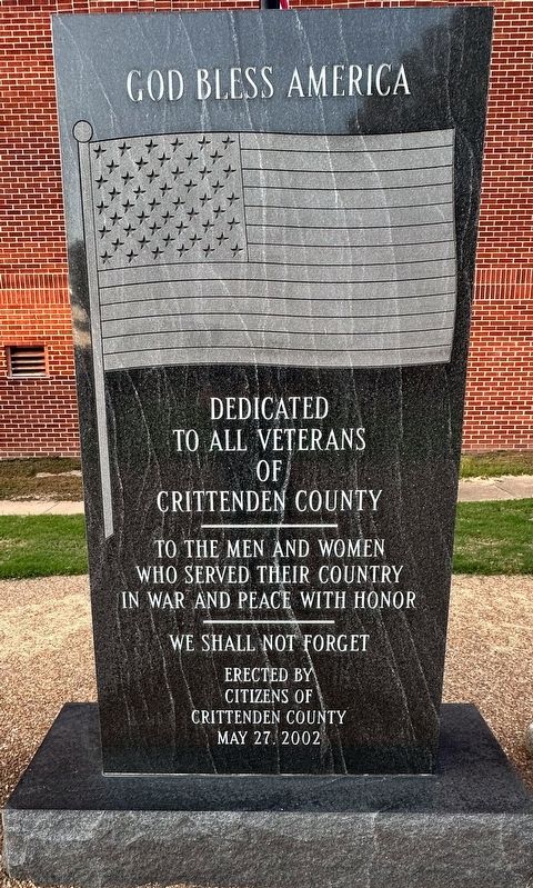 Crittenden County Veterans Memorial Marker image. Click for full size.