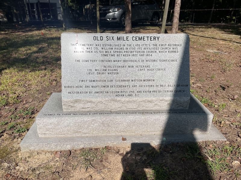 Old Six Mile Cemetery Monument image. Click for full size.