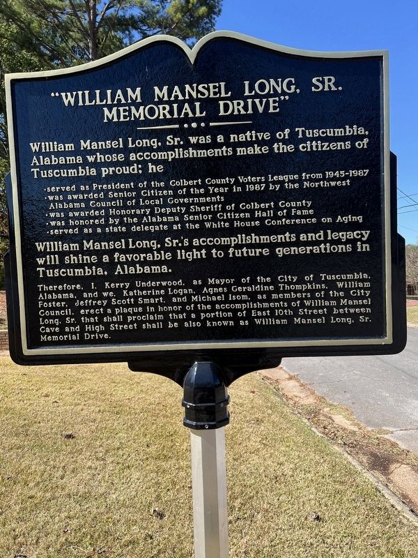 William Mansel Long Sr. Memorial Drive Marker image. Click for full size.