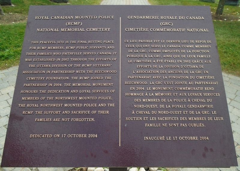 RCMP National Memorial Cemetery Marker image. Click for full size.