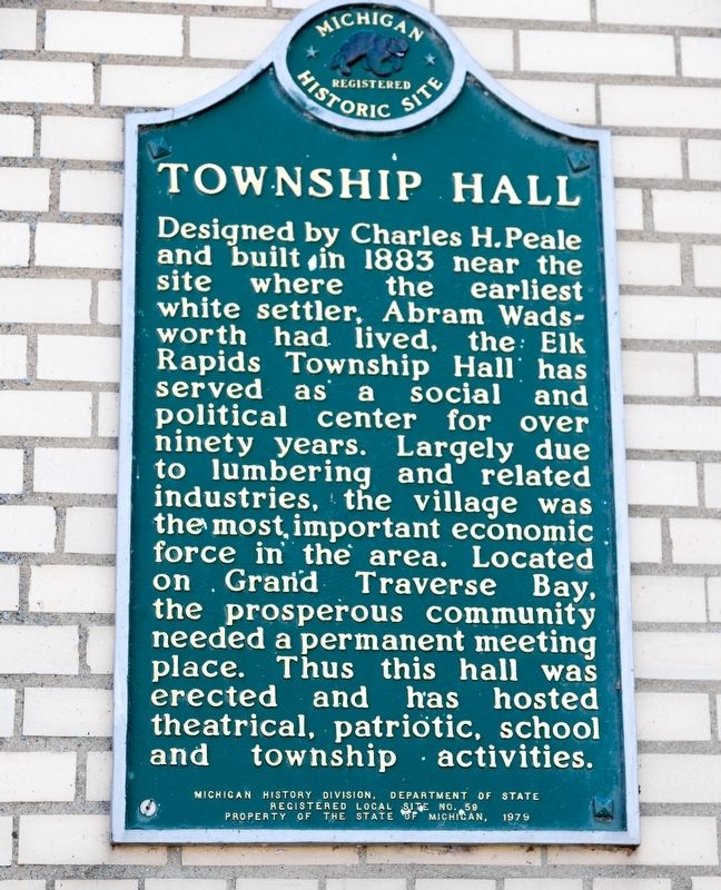 Township Hall Marker image. Click for full size.