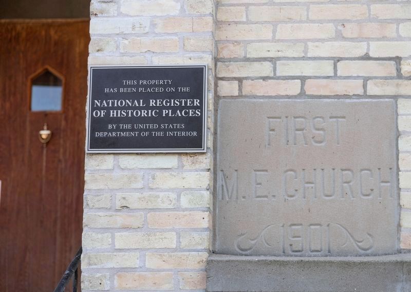 Cornerstone and National Register of Historic Places Plaque image. Click for full size.