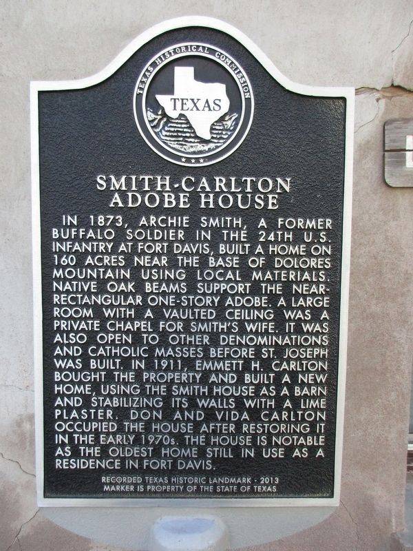 Smith-Carlton Adobe House Marker image. Click for full size.