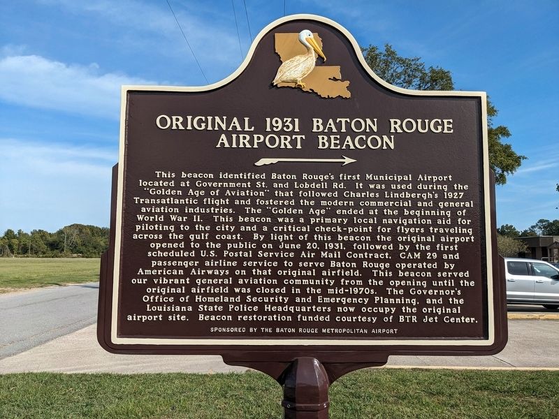 Original 1931 Baton Rouge Airport Beacon Marker image. Click for full size.