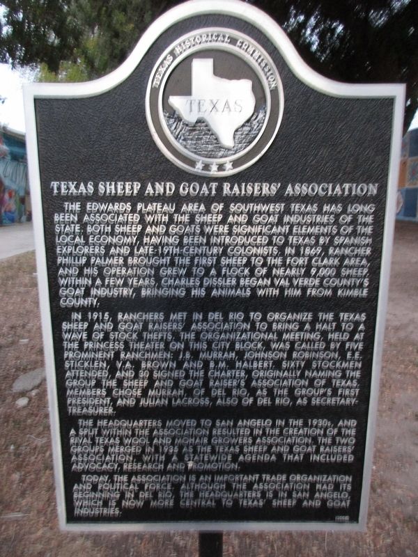 Texas Sheep and Goat Raisers' Association Marker image. Click for full size.