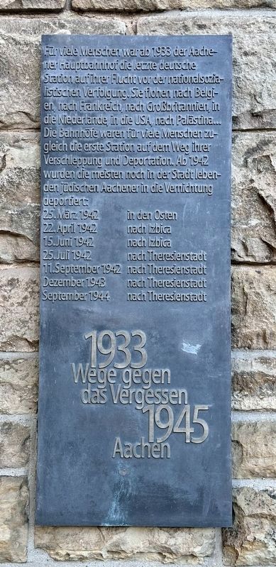 Aachen Hauptbahnhof / Aachen Main Railway Station Marker image. Click for full size.