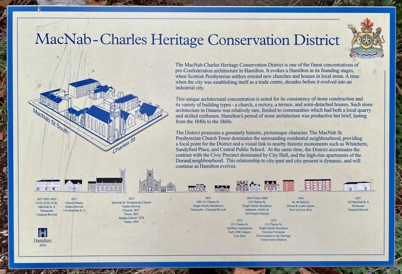 MacNab-Charles Heritage Conservation District Marker image. Click for full size.