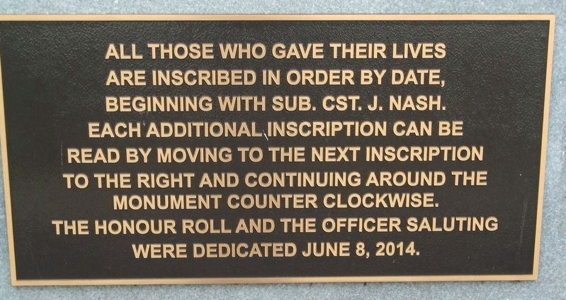 RCMP National Memorial Cemetery Honour Roll Instructions image. Click for full size.