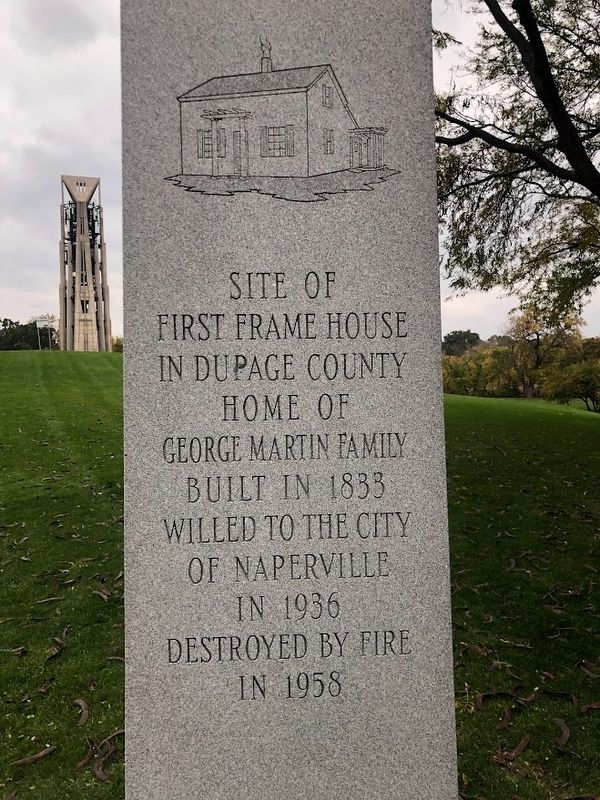 Site of the First Frame House in DuPage County Marker image. Click for full size.