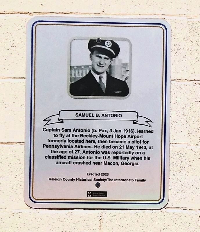 Samuel B. Antonio Plaque. Click for full size. Samuel B. Antonio Plaque image. Click for full size.