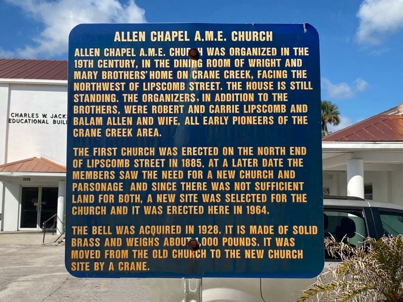 Allen Chapel A.M.E. Church Marker. Click for full size. Allen Chapel A.M.E. Church Marker image. Click for full size.