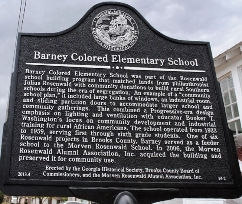 Barney Colored Elementary School Marker image. Click for full size.