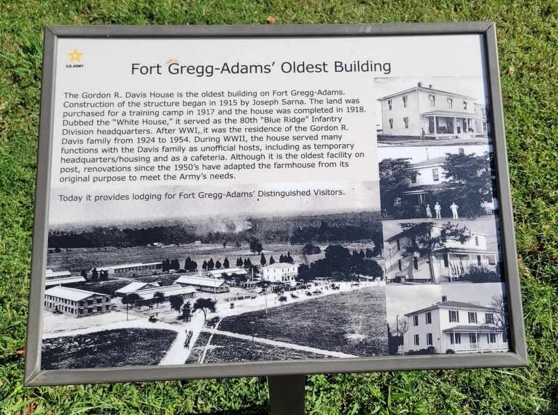 Fort Gregg-Adams' Oldest Building Marker image. Click for full size.