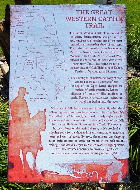 The Great Western Cattle Trail Marker image. Click for full size.