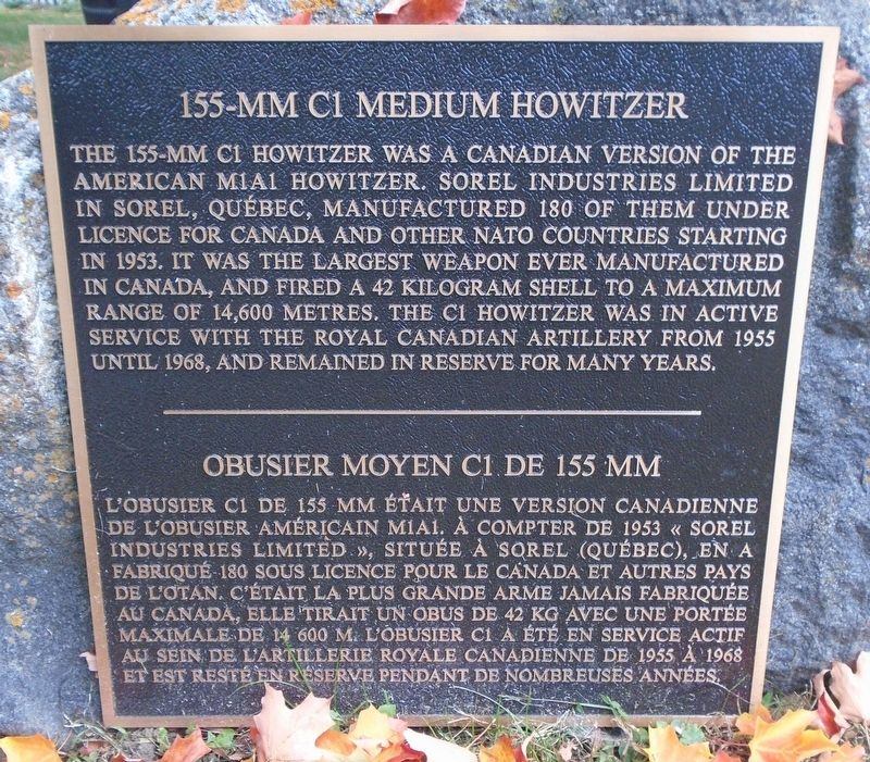 155-mm C1 Medium Howitzer / Obuiser Moyen C1 de 155 mm Marker image. Click for full size.