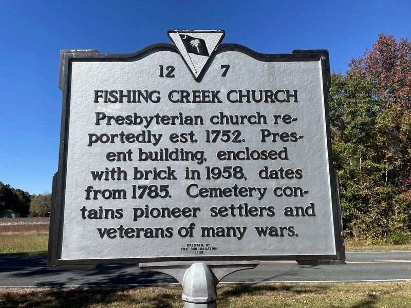 Fishing Creek Church Marker image. Click for full size.