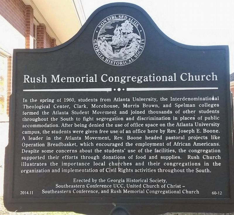 Rush Memorial Congregational Church Marker image. Click for full size.