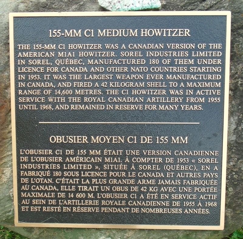 155-mm C1 Medium Howitzer / Obuiser Moyen C1 de 155 mm Marker image. Click for full size.