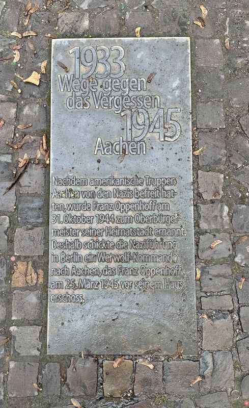 Franz Oppenhoff Marker image. Click for full size.