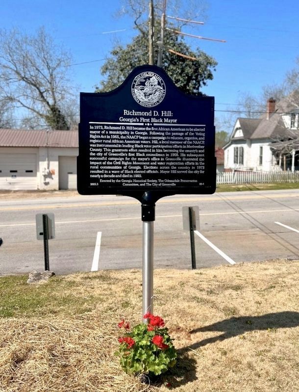 Richmond D. Hill: Georgias First Black Mayor Marker image. Click for full size.
