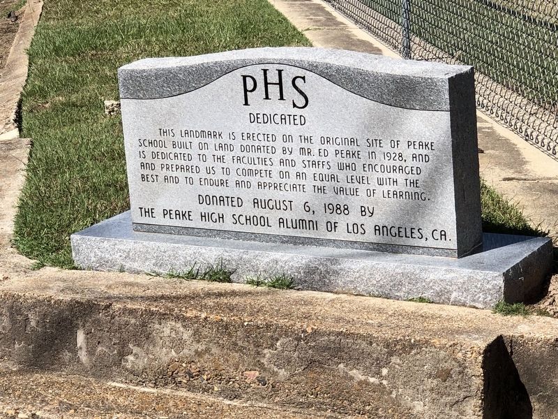 Peake High School Marker image. Click for full size.