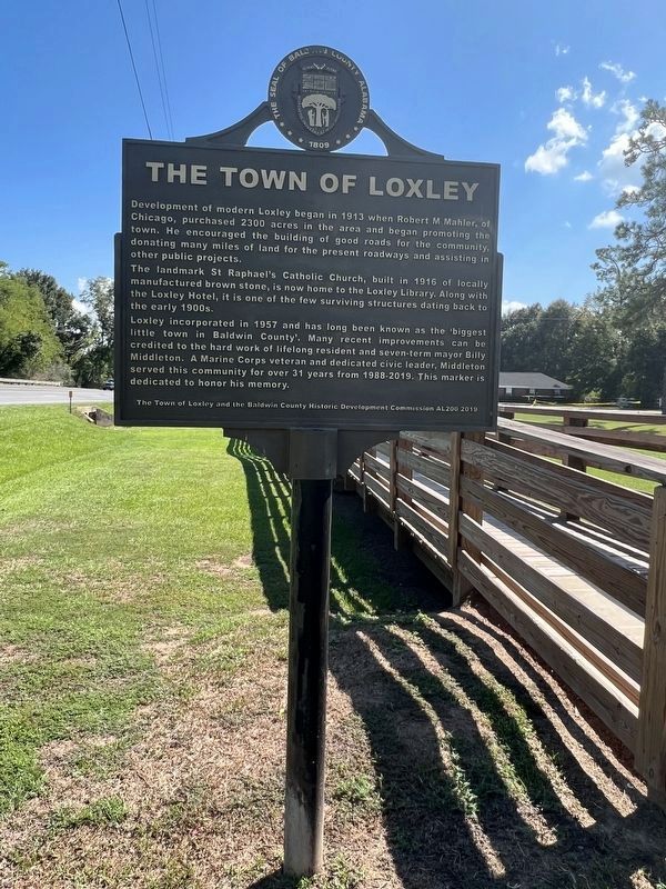 The Town of Loxley Marker - Reverse Side image. Click for full size.