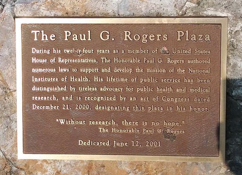 The Paul G. Rogers Plaza Marker image. Click for full size.