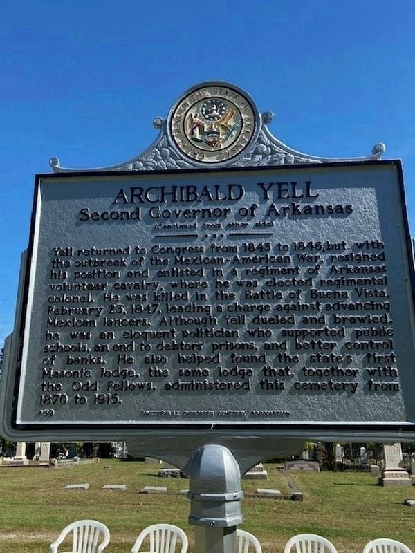 Archibald Yell Marker Reverse. Click for full size. Archibald Yell Marker Reverse image. Click for full size.