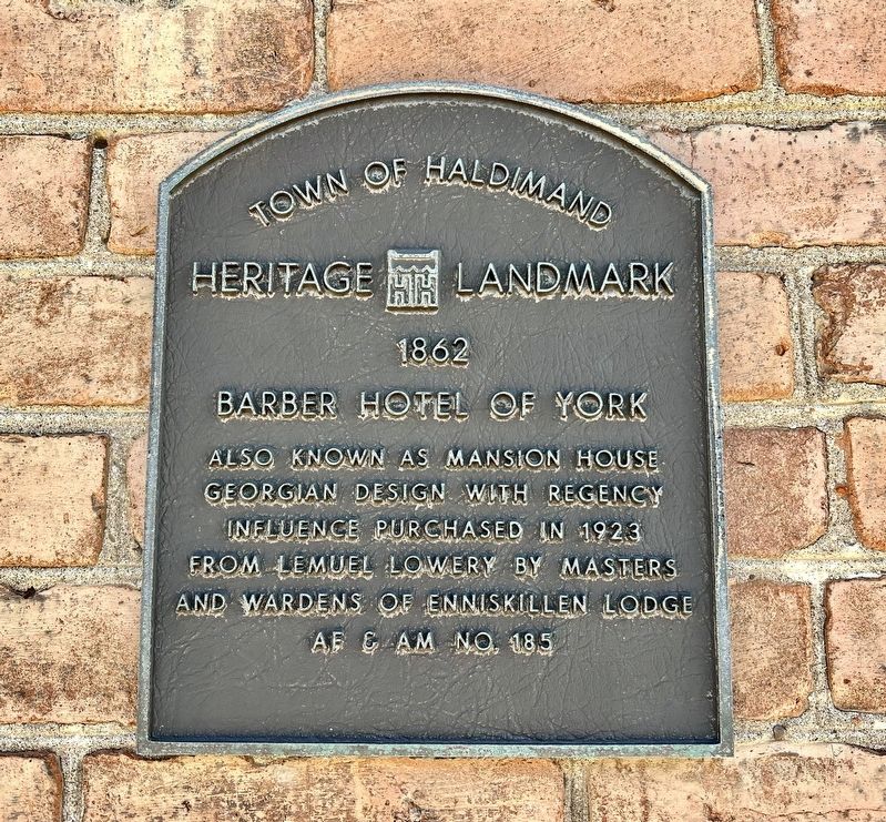 Barber Hotel of York Marker image. Click for full size.