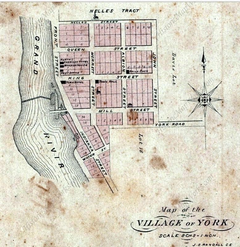 Map of the Village of York. 1879 image. Click for full size.