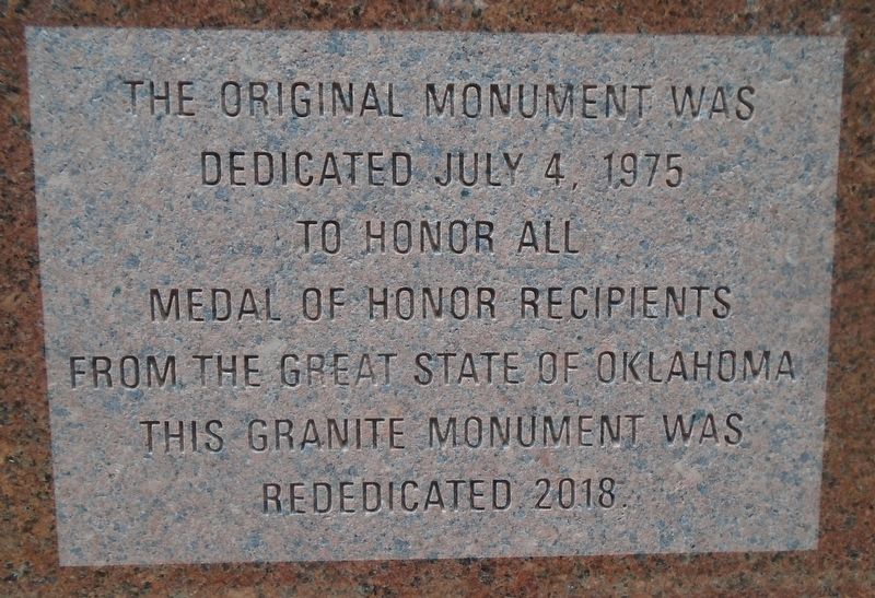 Oklahoma Medal of Honor Recipients Memorial Dedication image. Click for full size.