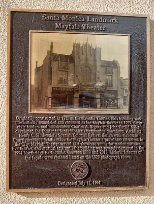 Mayfair Theater Marker image. Click for full size.