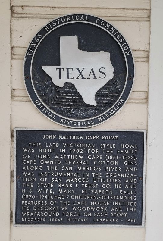 John Matthew Cape House Marker image. Click for full size.