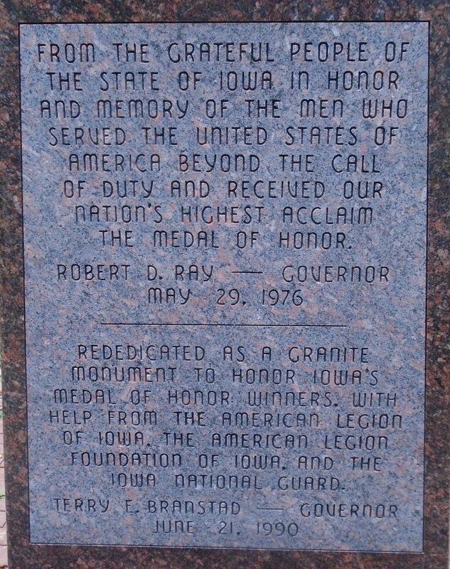Iowa Medal of Honor Recipients Memorial Dedication image. Click for full size.