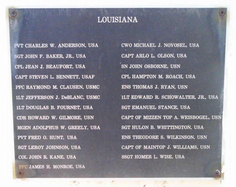 Louisiana Medal of Honor Recipients Marker image. Click for full size.