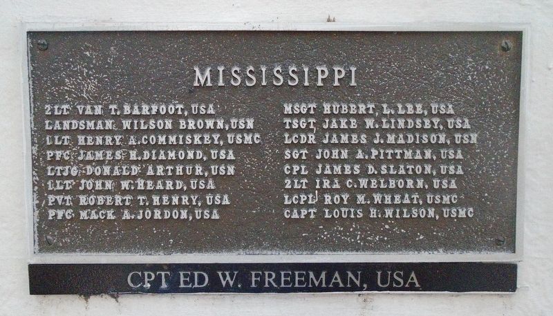 Mississippi Medal of Honor Recipients Marker image. Click for full size.
