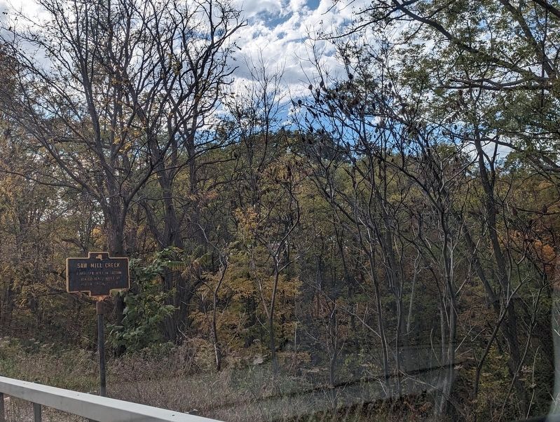 Saw Mill Creek Marker wide view. Click for full size. Saw Mill Creek Marker wide view image. Click for full size.