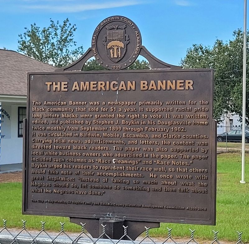 The American Banner side of the marker image. Click for full size.