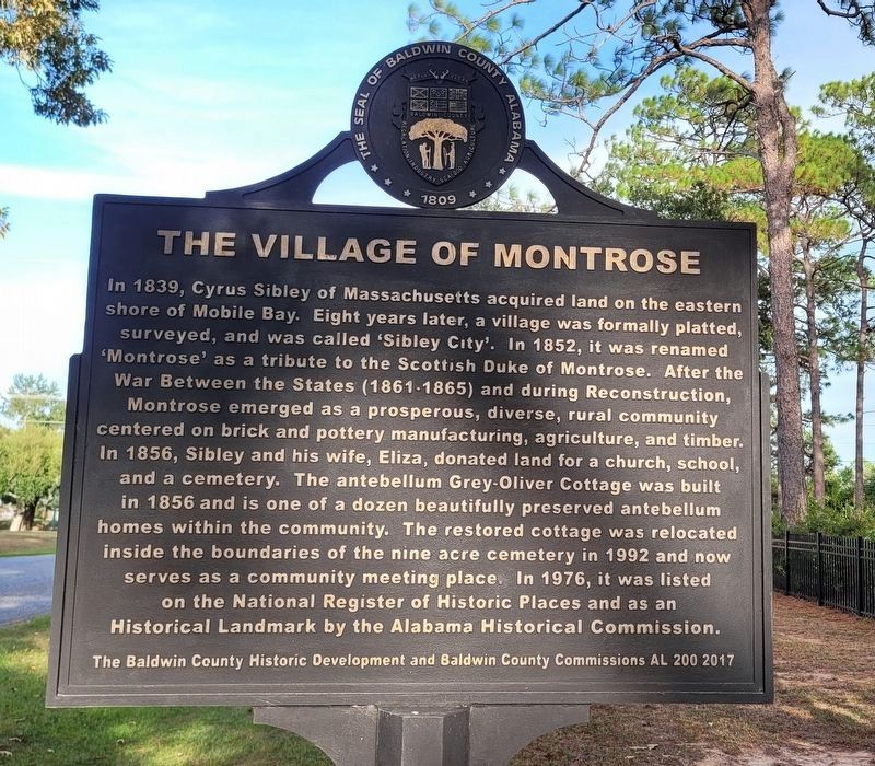 The Village of Montrose side of the marker image. Click for full size.
