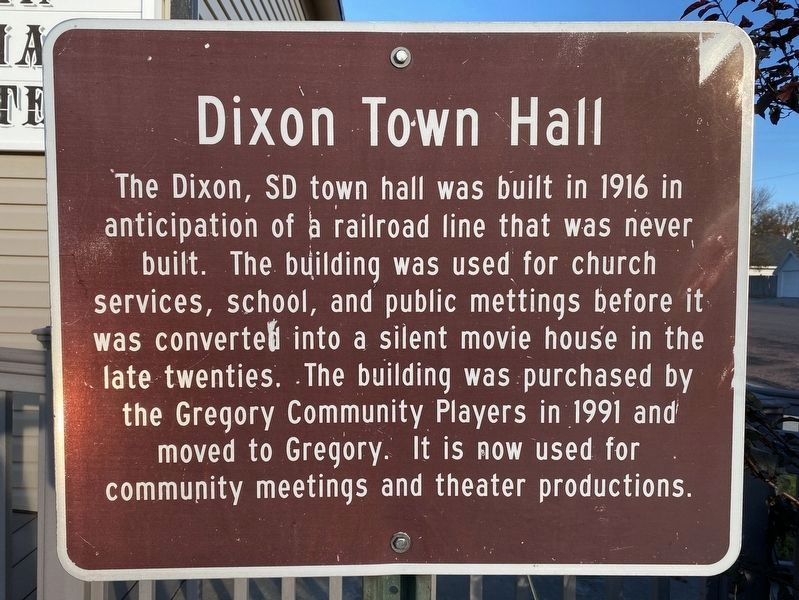 Dixon Town Hall Marker. Click for full size. Dixon Town Hall Marker image. Click for full size.