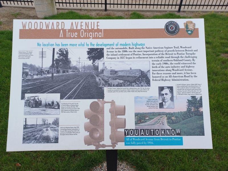 Woodward Avenue Marker image. Click for full size.